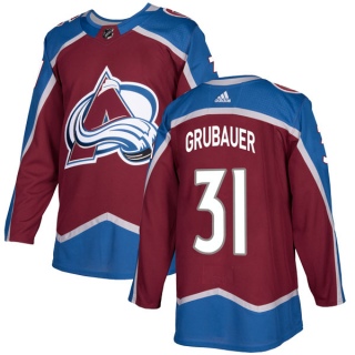 Youth Philipp Grubauer Colorado Avalanche Adidas Burgundy Home Jersey - Authentic