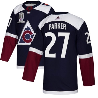 Youth Scott Parker Colorado Avalanche Adidas Alternate 2022 Stanley Cup Champions Jersey - Authentic Navy