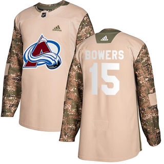 Youth Shane Bowers Colorado Avalanche Adidas Veterans Day Practice Jersey - Authentic Camo