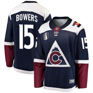 Youth Shane Bowers Colorado Avalanche Fanatics Branded Alternate 2022 Stanley Cup Final Patch Jersey - Breakaway Navy