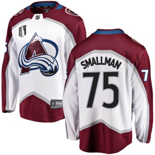 Youth Spencer Smallman Colorado Avalanche Fanatics Branded Away 2022 Stanley Cup Final Patch Jersey - Breakaway White
