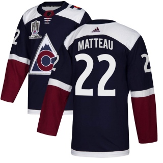Youth Stefan Matteau Colorado Avalanche Adidas Alternate 2022 Stanley Cup Champions Jersey - Authentic Navy