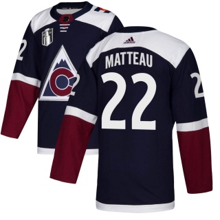 Youth Stefan Matteau Colorado Avalanche Adidas Alternate 2022 Stanley Cup Final Patch Jersey - Authentic Navy