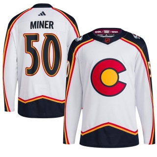 Youth Trent Miner Colorado Avalanche Adidas Reverse Retro 2.0 Jersey - Authentic White